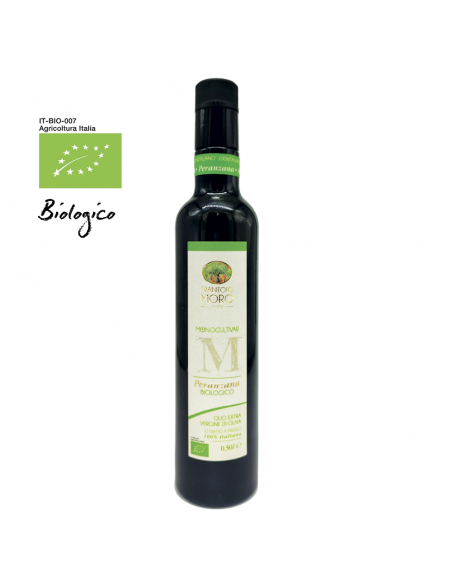 MONOCULTIVAR PERANZANA BIOLOGICO BOTTIGLIA 0,50L -OLIO EXTRA VERGINE DI  OLIVA - 100% Italiano - Estratto a Freddo